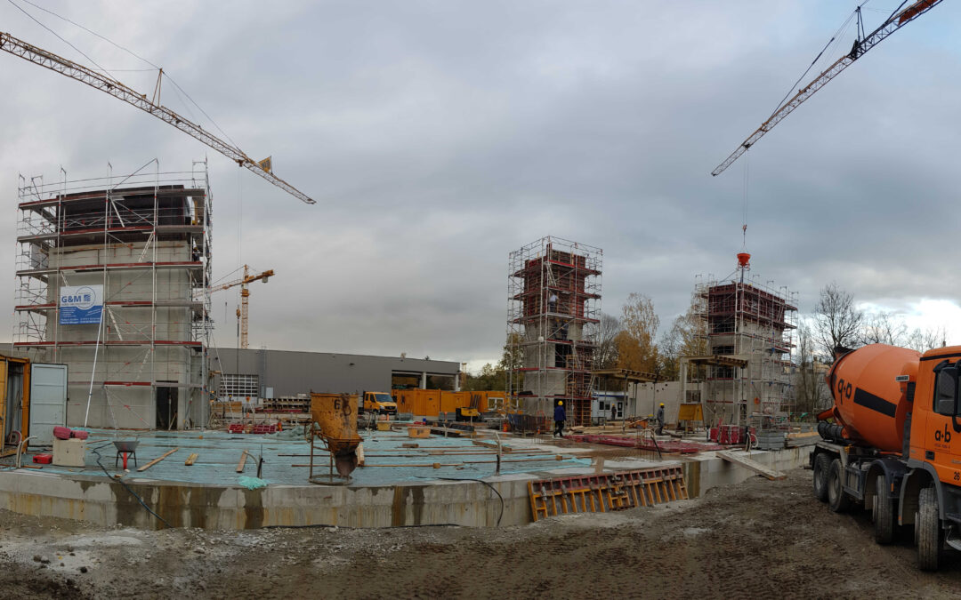 Betontürme für den Zimmererneubau