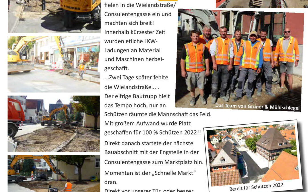 Die Baustelle leuchtet