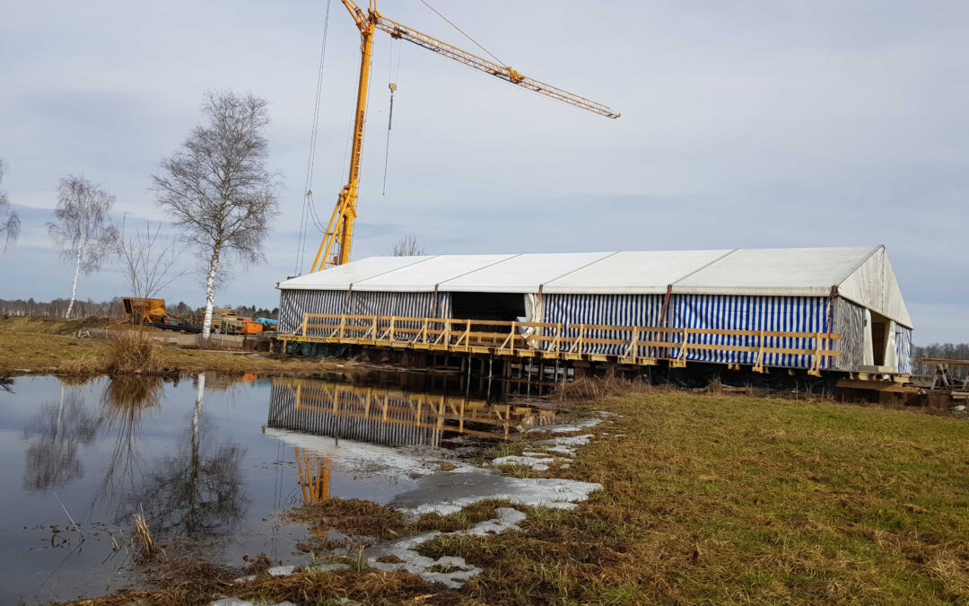 Zelt im Moorgebiet